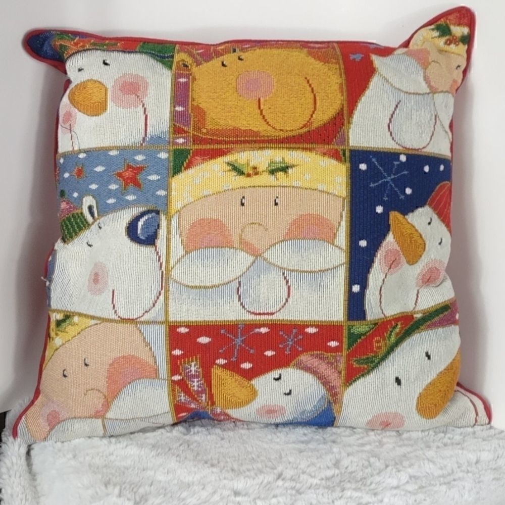 Christmas Brocade Tapestry Pillow